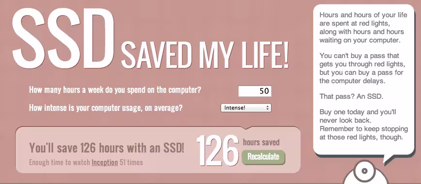 SSD saved my life! | Hours saved using a solid state drive