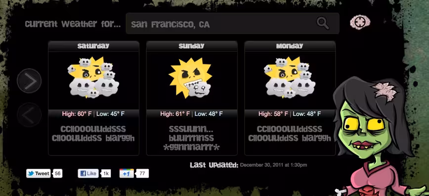 San Francisco, CA - Weather Zombie - Where weather and zombies meet and make for party