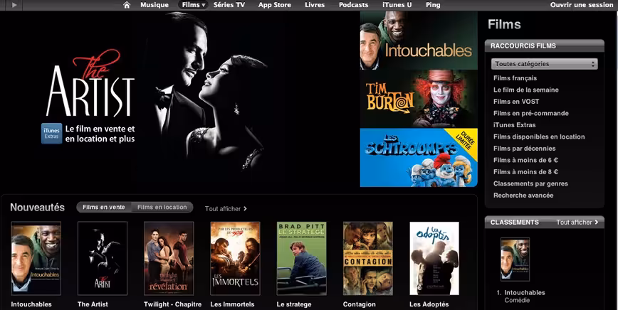 iTunes movies France