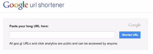 Google URL shortener