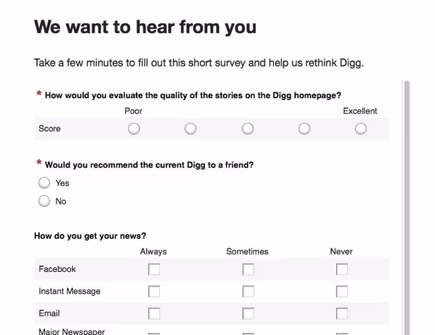 Rethink Digg — Survey-1