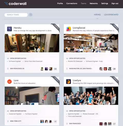 Coderwall enhanced team page profile screenshot