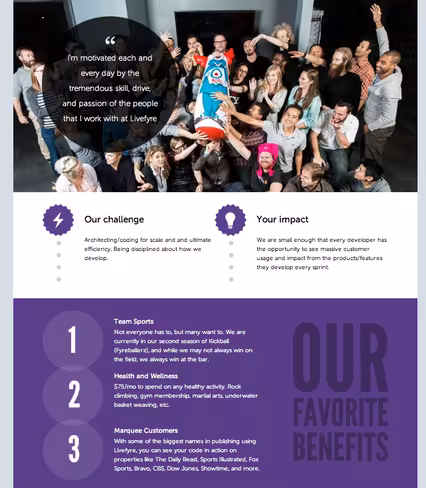 Coderwall enhanced team page profile screenshot