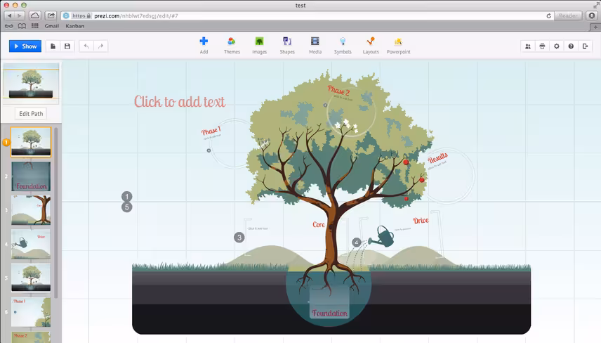 Prezi template screenshot