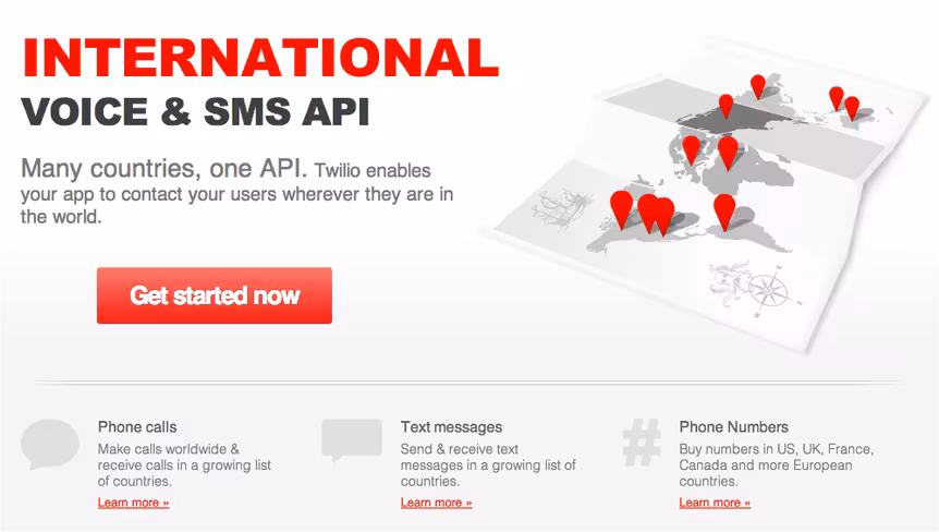 Twilio International screenshot