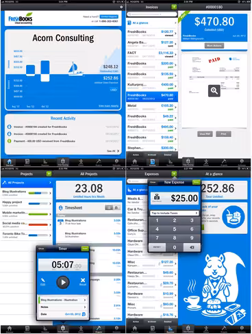 FreshBooks for iPad Screenshots