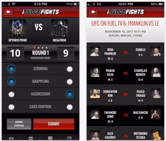 iJudgeFights screenshot