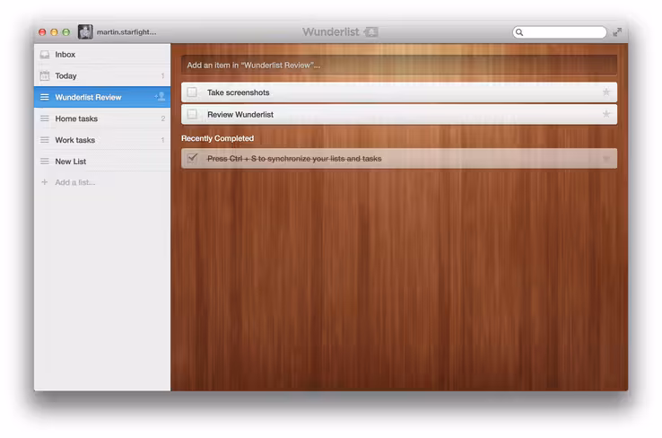 Wunderlist fullscreen