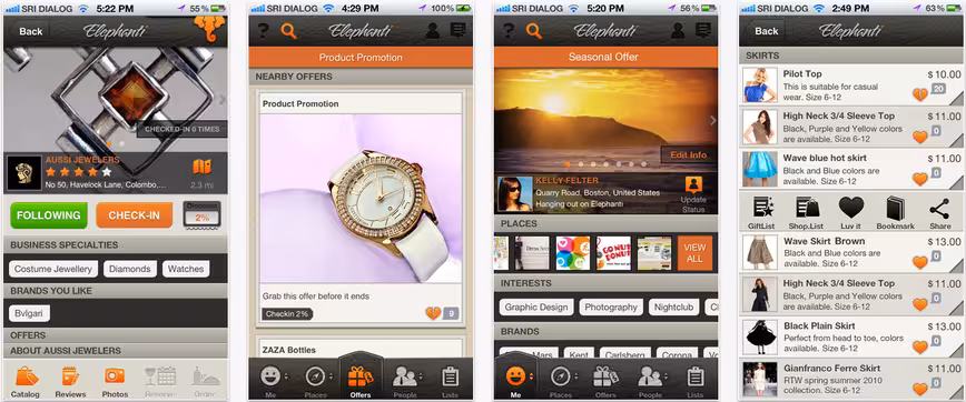 Elephanti app screenshots