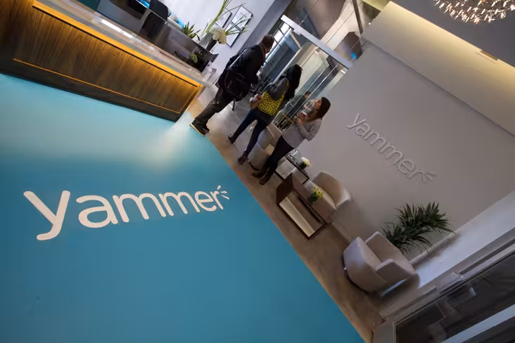 The reception area at Yammer.