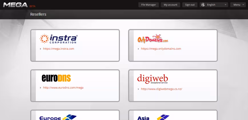 MEGA resellers