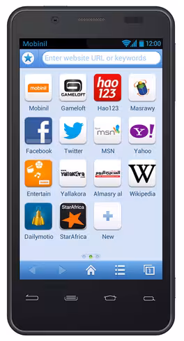 Orange & Baidu Browser - Mobinil preconfigured services screenshot