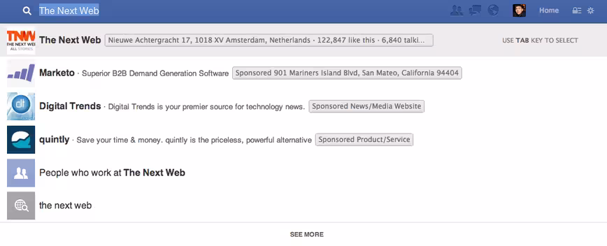Facebook simple search Graph Search