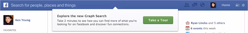 Facebook navigation bar