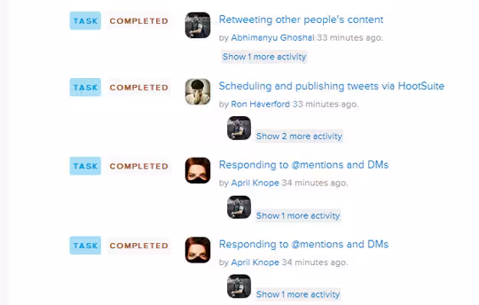 The Activity stream shows you what's been going on with your project