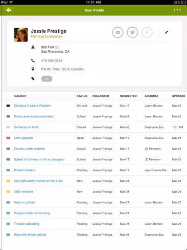 iPad Customer History
