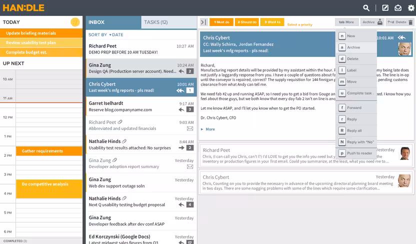 Handle agenda app
