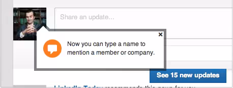 LinkedIn tooltip
