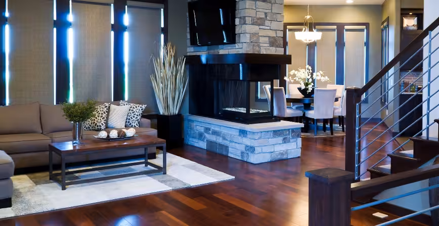 Fireplace and Living Room