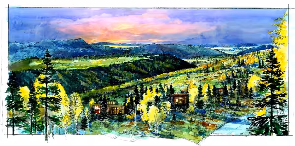 Village Watercolor