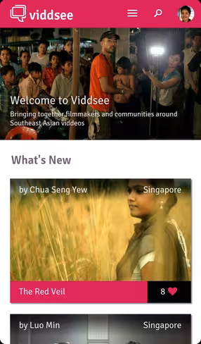 Viddsee mobile homepage