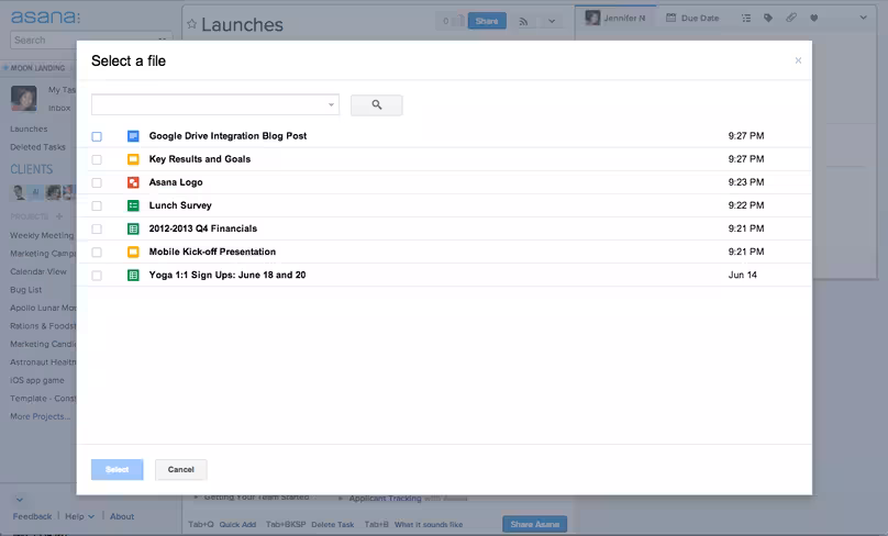 AsanaGoogleDrivebrowser