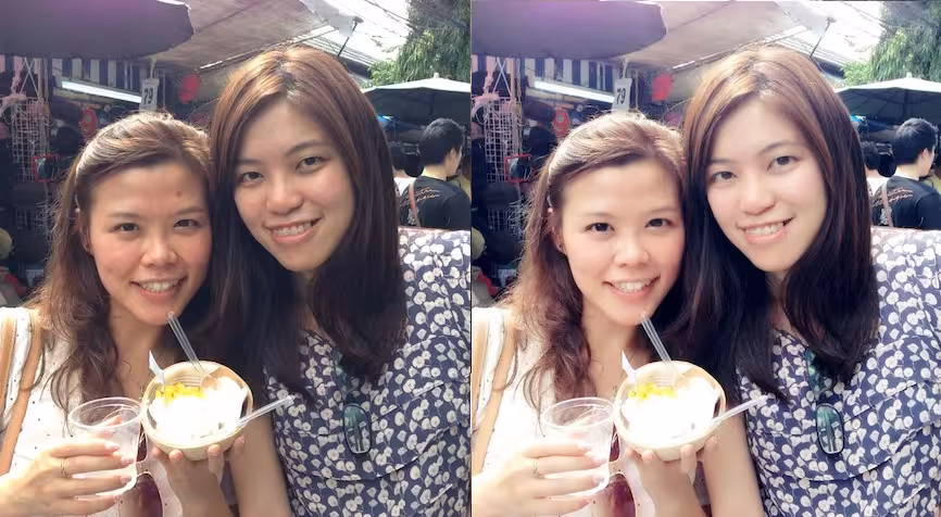 Meitu Xiu Xiu for Android and iOS - before and after