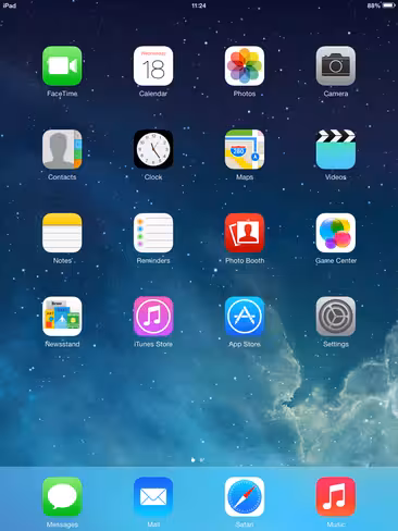 iO 7 on an iPad