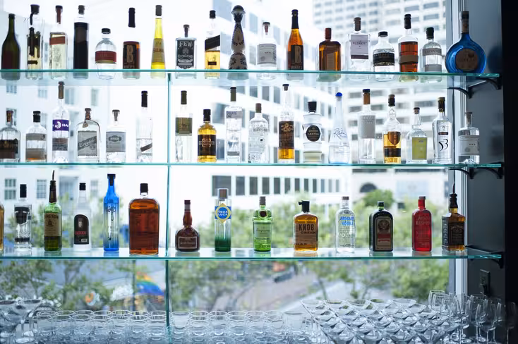 Fully stocked options at the HotelTonight Bar.