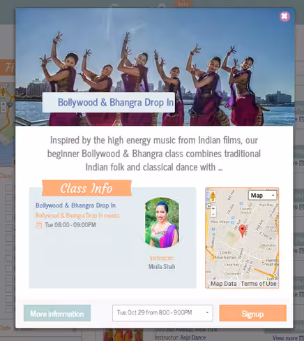 SweatGuru class registration