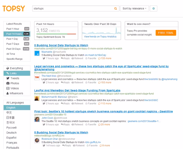 Twitter Search, Monitoring,   Analytics   Topsy.com