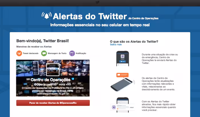 alertas do twitter