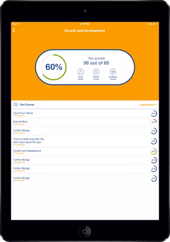 iPad Score Screen
