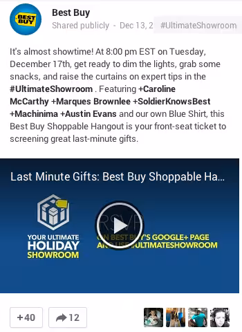 Best Buy Google hangout