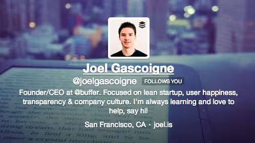 Joel Gascoigne, Buffer founder and CEO