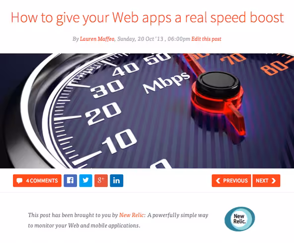 An example of sponsored content on The Next Web