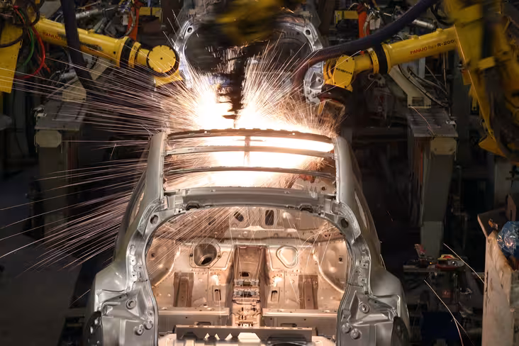Car assembly, one area where robots long ago replaced many human roles.