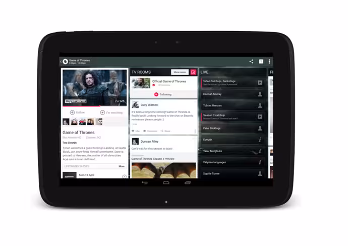 Beamly iPad screenshot higher res