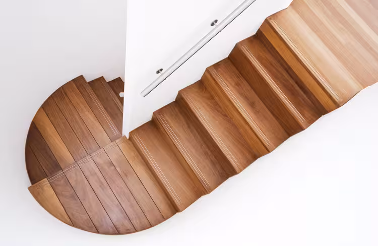 Luxurious modern wooden staircase