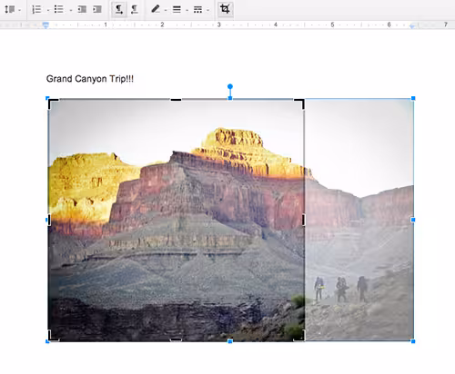 Crop images on Google docs