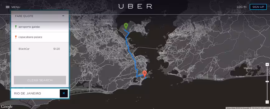 uber rio fare quote