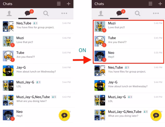 [Image] Kakao Lab Unread Chatrooms