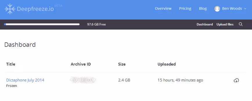 Deepfreezio_archiving