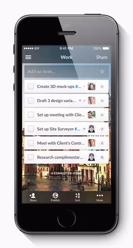 Wunderlist 3 iPhone - Tasks