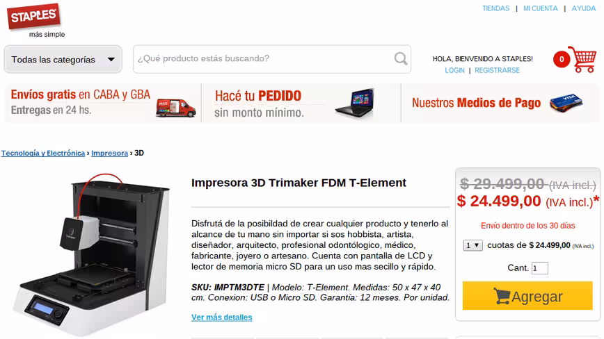 trimaker t-element staples argentina