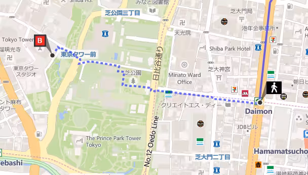 BingMapsExpandsTransitFeaturesinJapan-DetailedWalkingInstructionsTokyoTower