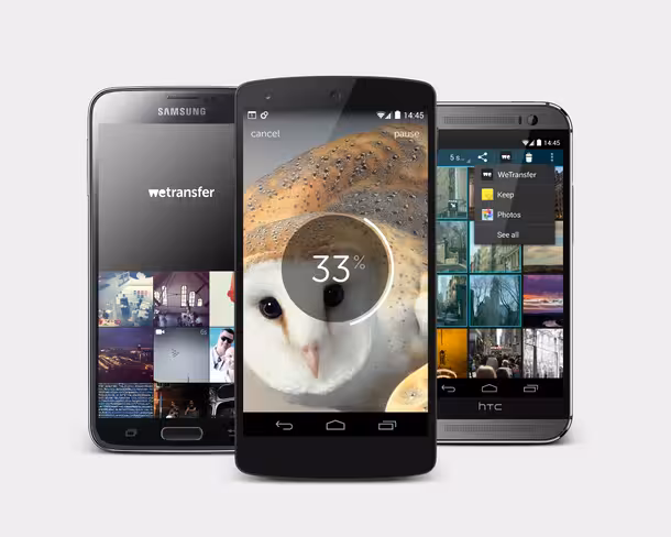 WeTransfer app phone selection_medium size