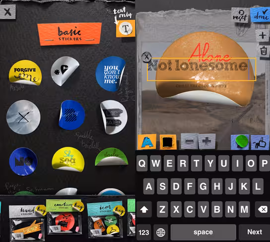 Stickrs add text to photo