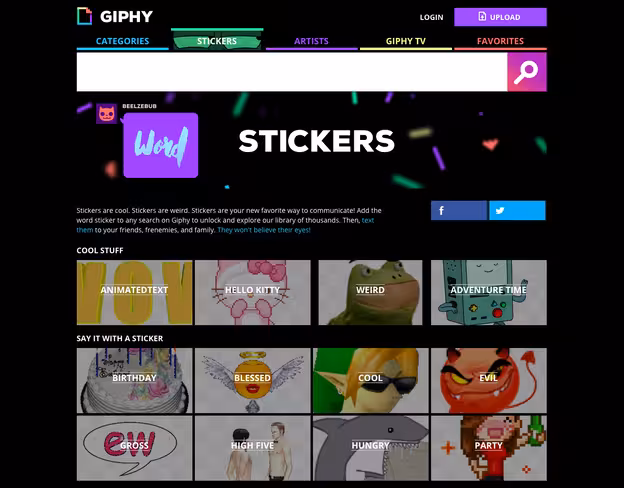 giphy stickers website