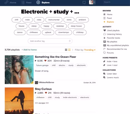 8tracks - Explore Page